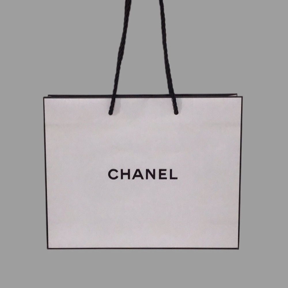 CHANEL White Empty Paper Gift Bag Designer Fashion Collectible
